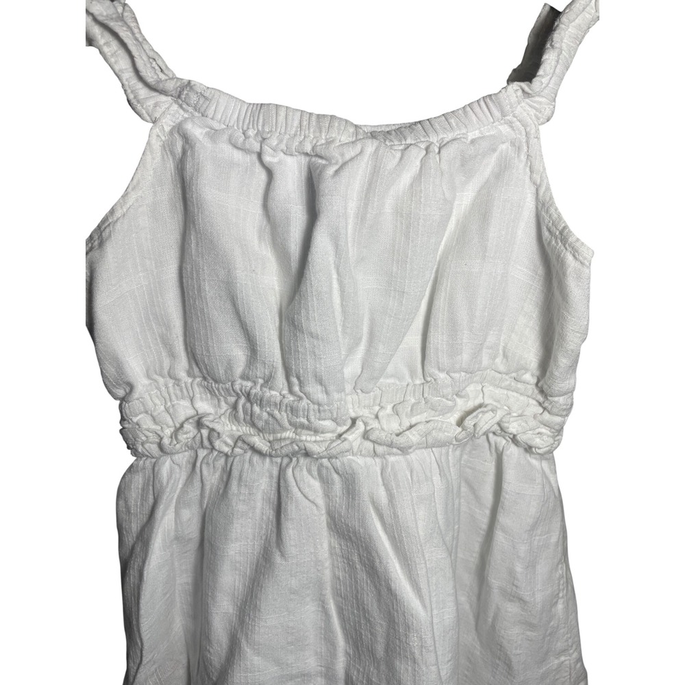 White Dress Kids 3T Old Navy Ruffle Cotton Blend Fairy Coastal Cottagecore - Picture 2 of 7